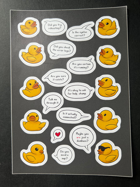 Debugging Ducks Sticker Sheet