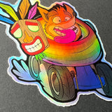 Crash Bandicoot CTR Holographic Vinyl Sticker